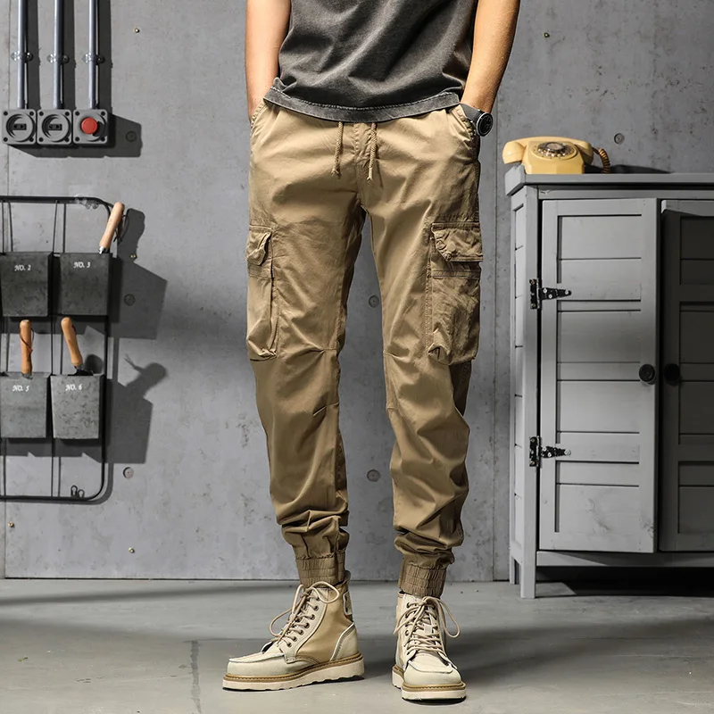 Outdoor Versatile Men Sweat Pants New Simplicity Fashion Casual Cargo Pants Autumn Winter Solid Multiple Pockets Jogger Pants