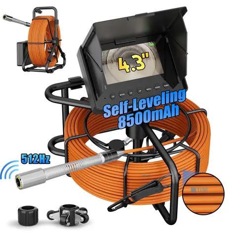 Sewer Camera 4.3 inch DVR, AHD 1080P Pipe Inspection Camera with 8000mAH Battery 16GB TF Card, 10/20/30M Drain Endoscope Camera