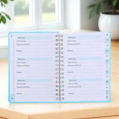 Spiral Bound Password Keeper Book Alphabetical Tabs Password Notebook Organizer for Logins Passwords Links Notes Secure Record