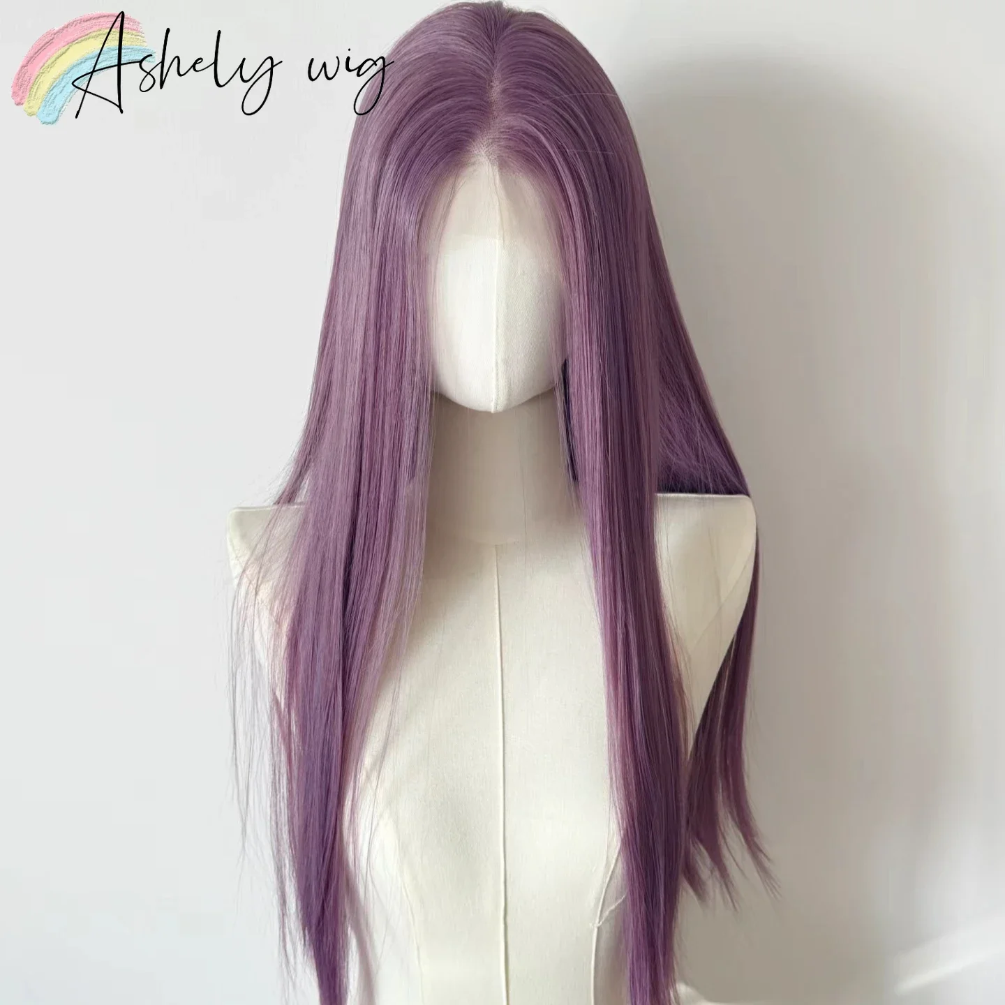 الأرجواني شعر مستعار للنساء 13x4 الدانتيل شعر مستعار أمامي طويل مستقيم 26 بوصة خصلات الشعر المستعار شعري طبيعي ألياف مقاومة للحرارة شعر مستعار اصطناعي