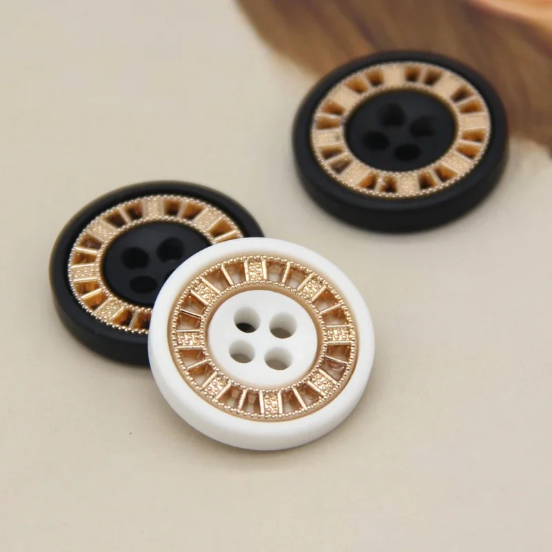HENGC 18mm Round Flatback Gold Metal Buttons For Garment Jeans Jacket Suit Coat Needlework Decorative DIY Crafts Wholesale