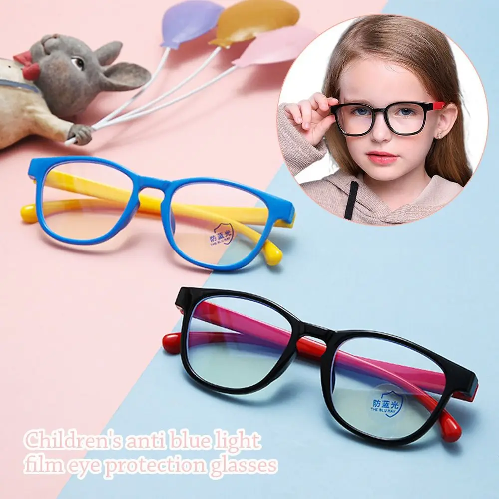 

Anti-blue Light Kids Glasses Eye Protection Computer Comfortable Eyeglasses Online Classes Silicone Ultra Light Frame