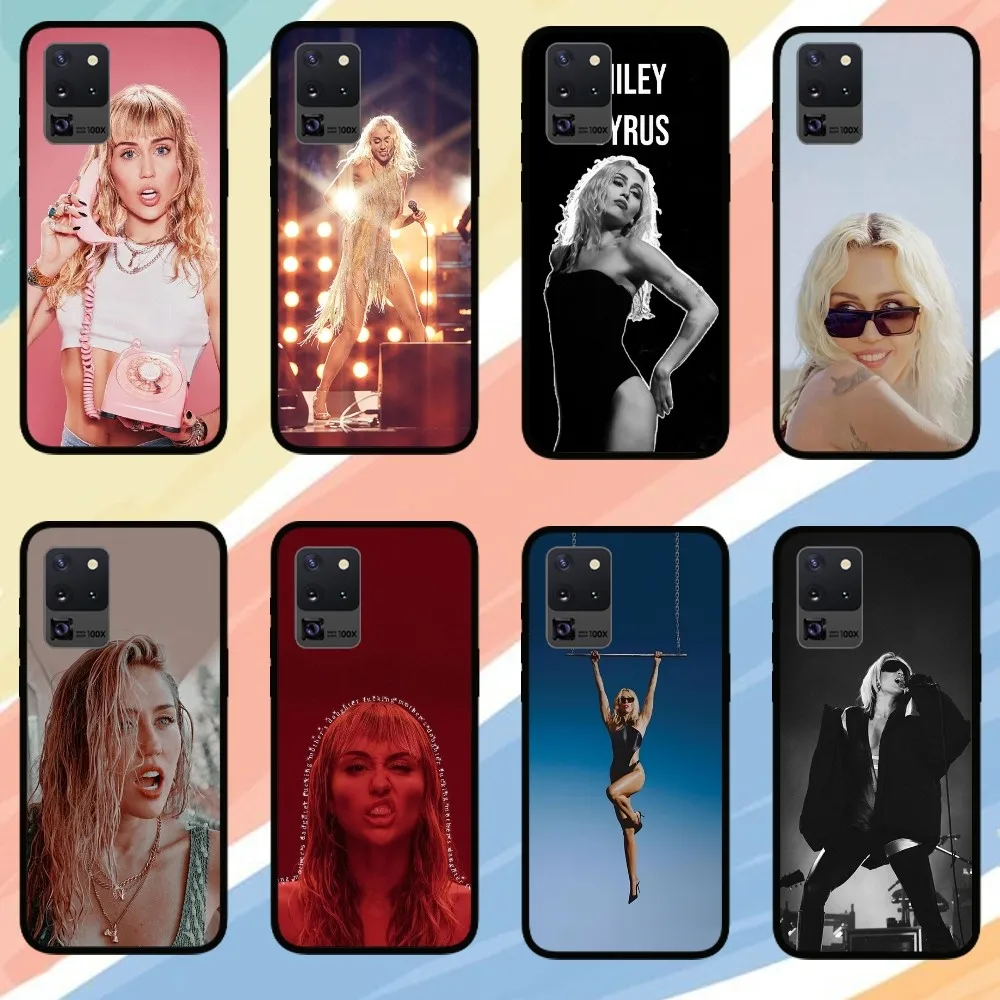 Singer Miley Cyrus  Phone Case For Samsung Galaxy S24 S23 S22 S21 S20 FE Note9 10 Plus Ultra Lite 5G Black Phone Case