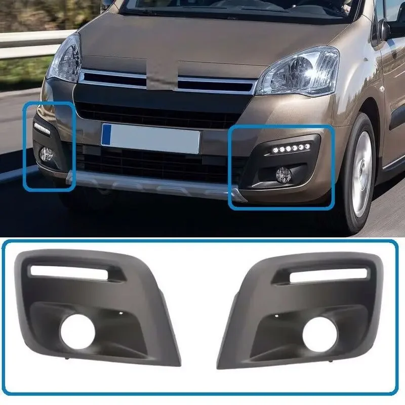 Para Citroen Berlingo / Peugeot Partner 2015-2019 parachoques delantero rejilla lateral marco antiniebla derecha e izquierda 2 uds piezas de repuesto de automóvil