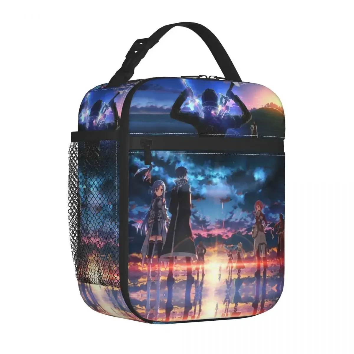 Kirito Sword Art Online Bolsas de almuerzo con aislamiento térmico Kirigaya Kazuto ALfheim Online Lunchbox refrigerador caja de comida térmica