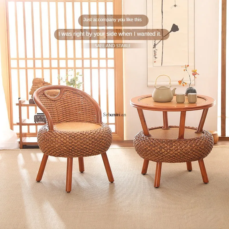 

Vine Woven Chairs Household Small Chairs Single Person Rattan Chairs Courtyard Low Stools Balcony Back Garden Furniture