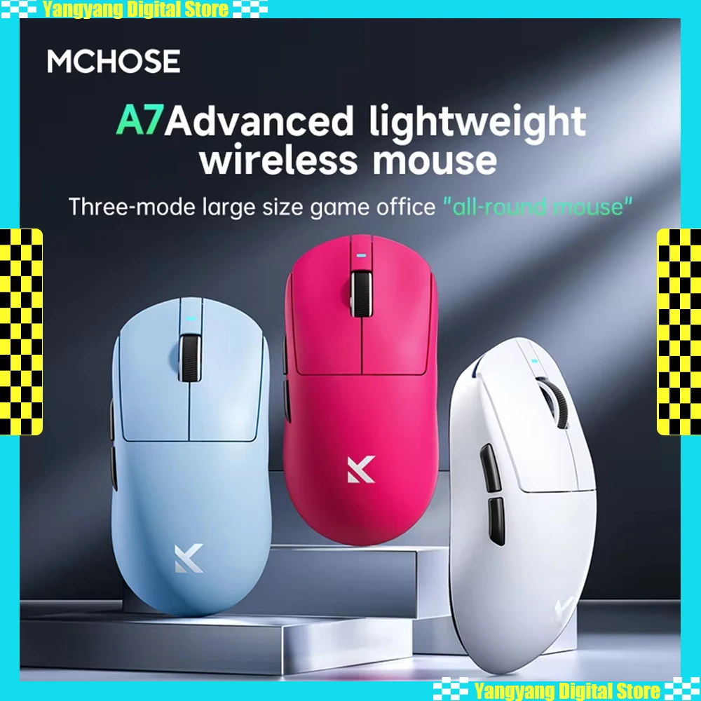 

MCHOSE A7 Ultra Gaming Mouse Wireless Tri-Mode PAW3950 8K 42000DPI 2.4G Low Delay E-sports Lightweight Mouse Custom Office Gifts