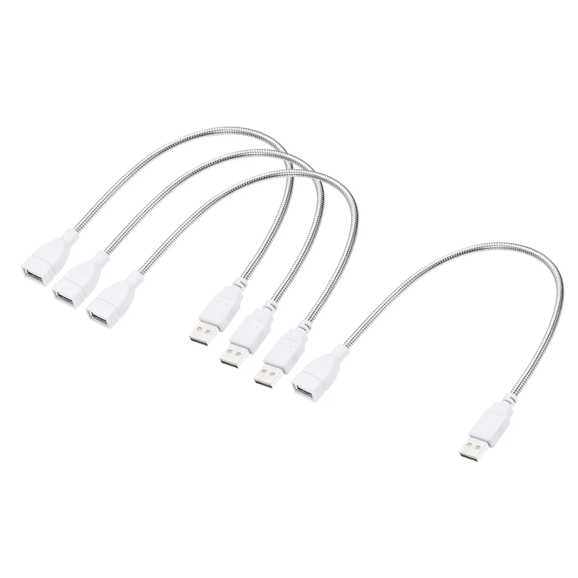 

uxcell Flexible USB Cable, USB Male to Female Extension Cord 35cm for LED Desk Lamp, White Pack of 4