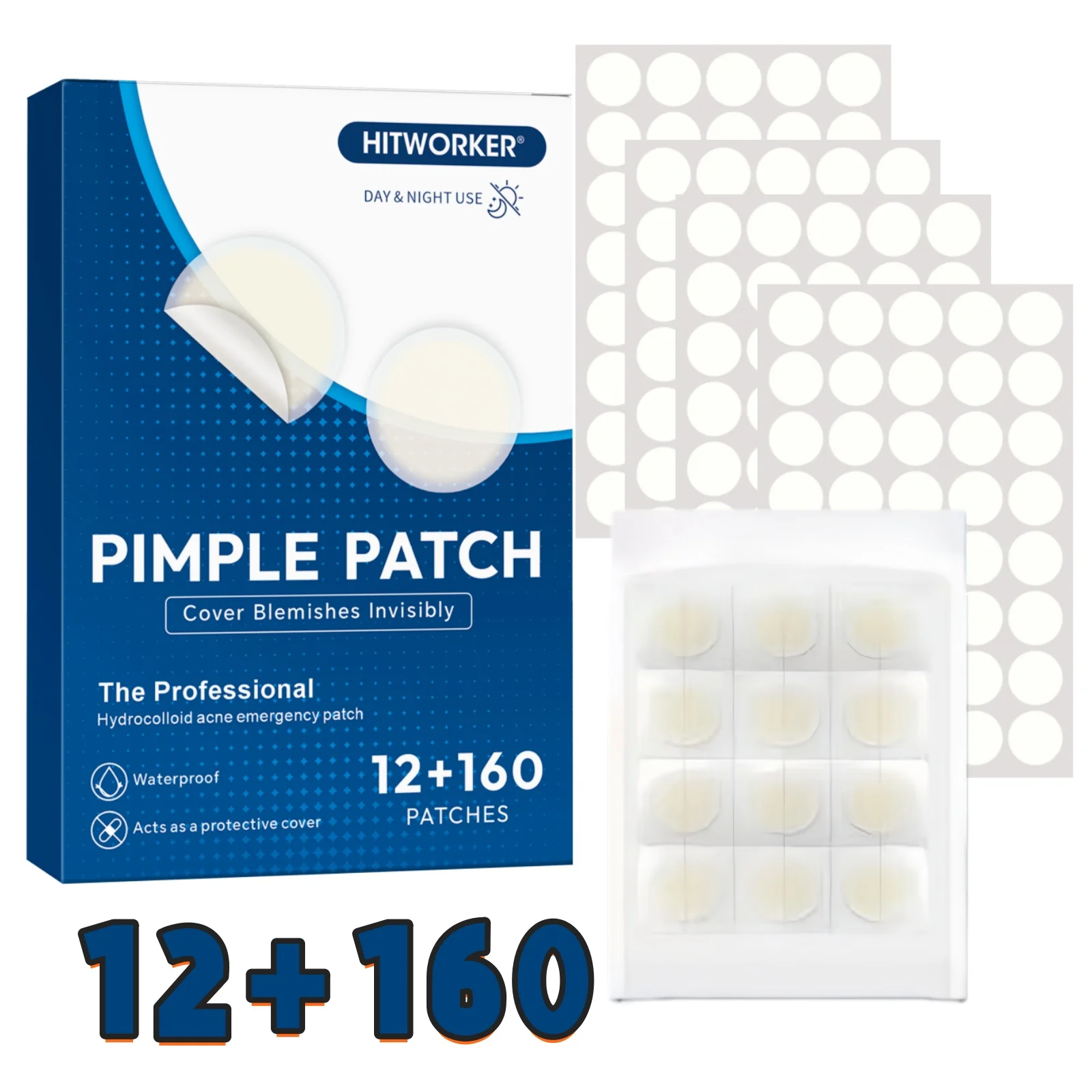 172-Piece Acne Patches | Tea Tree Oil Infused, Acne & Blemish Treatment, Residue-Free, Light Beige for All Light Beige Skin Tone