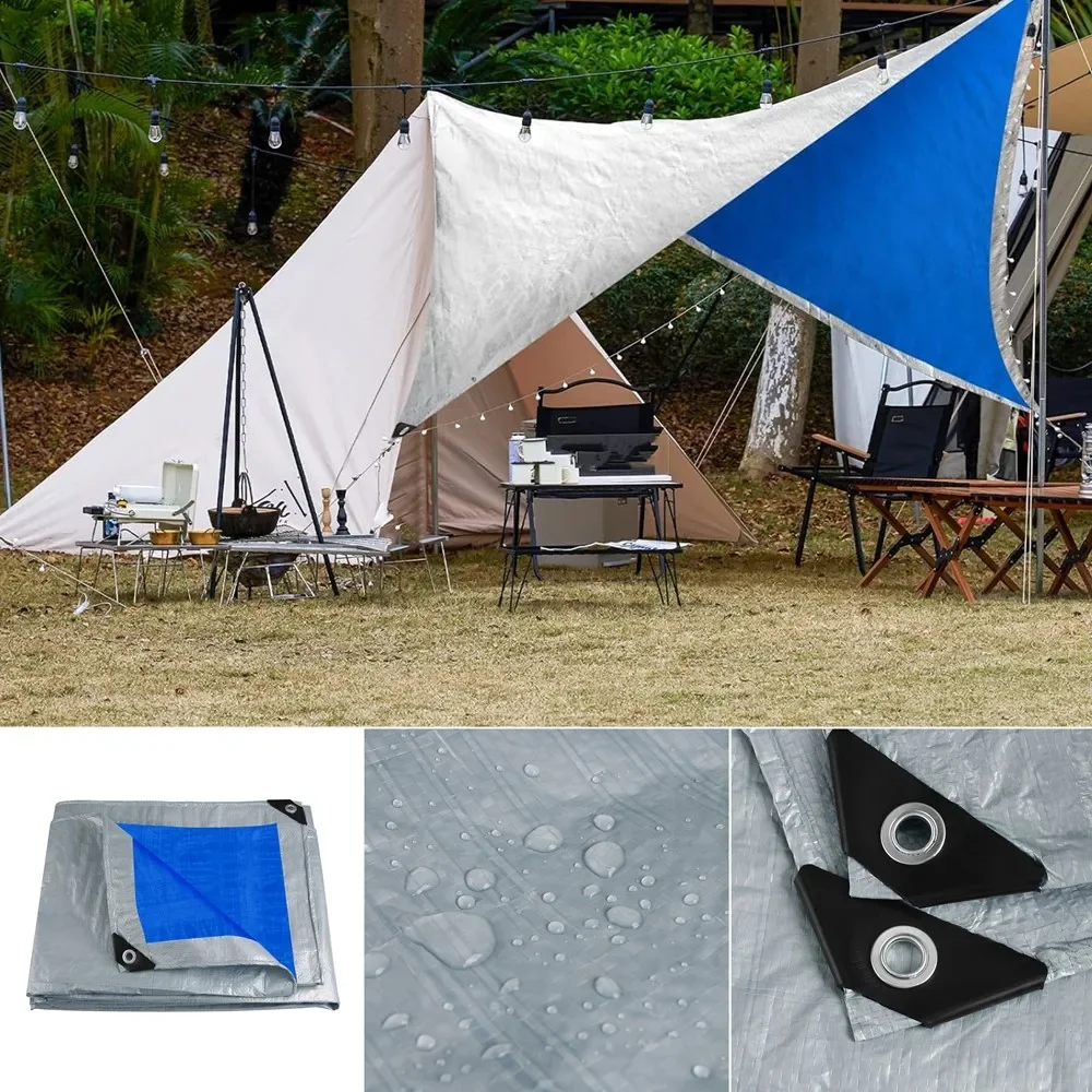 

2/3/4/5M Waterproof Tarp Cover Thickened Heavy Duty Protective Cover Multipurpose Camping Tarpaulin for Emergency Rain Shelters