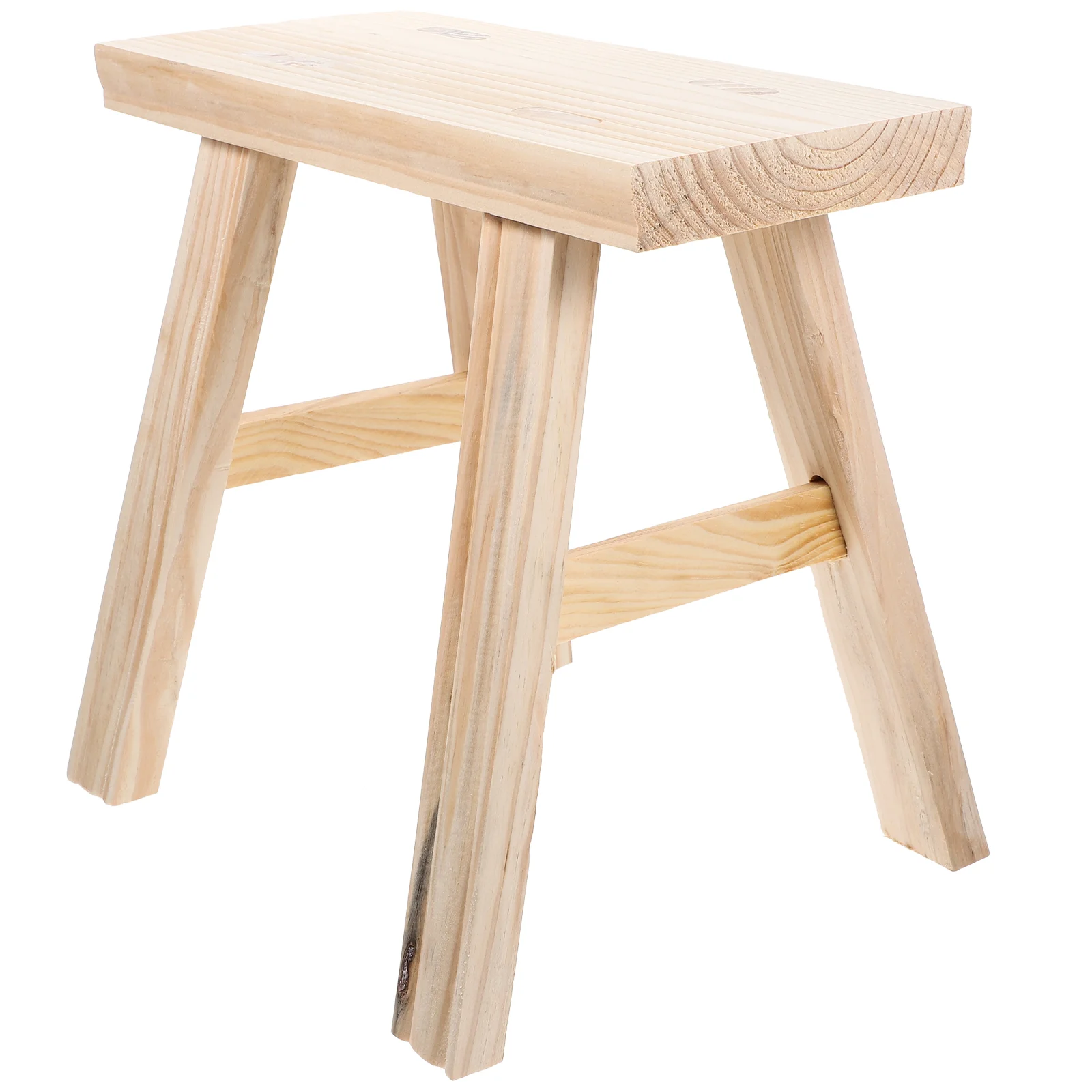 Petit tabouret en bois pour chaussures, coussretours de pied solide, brut, non peint, 27x15x26, mini