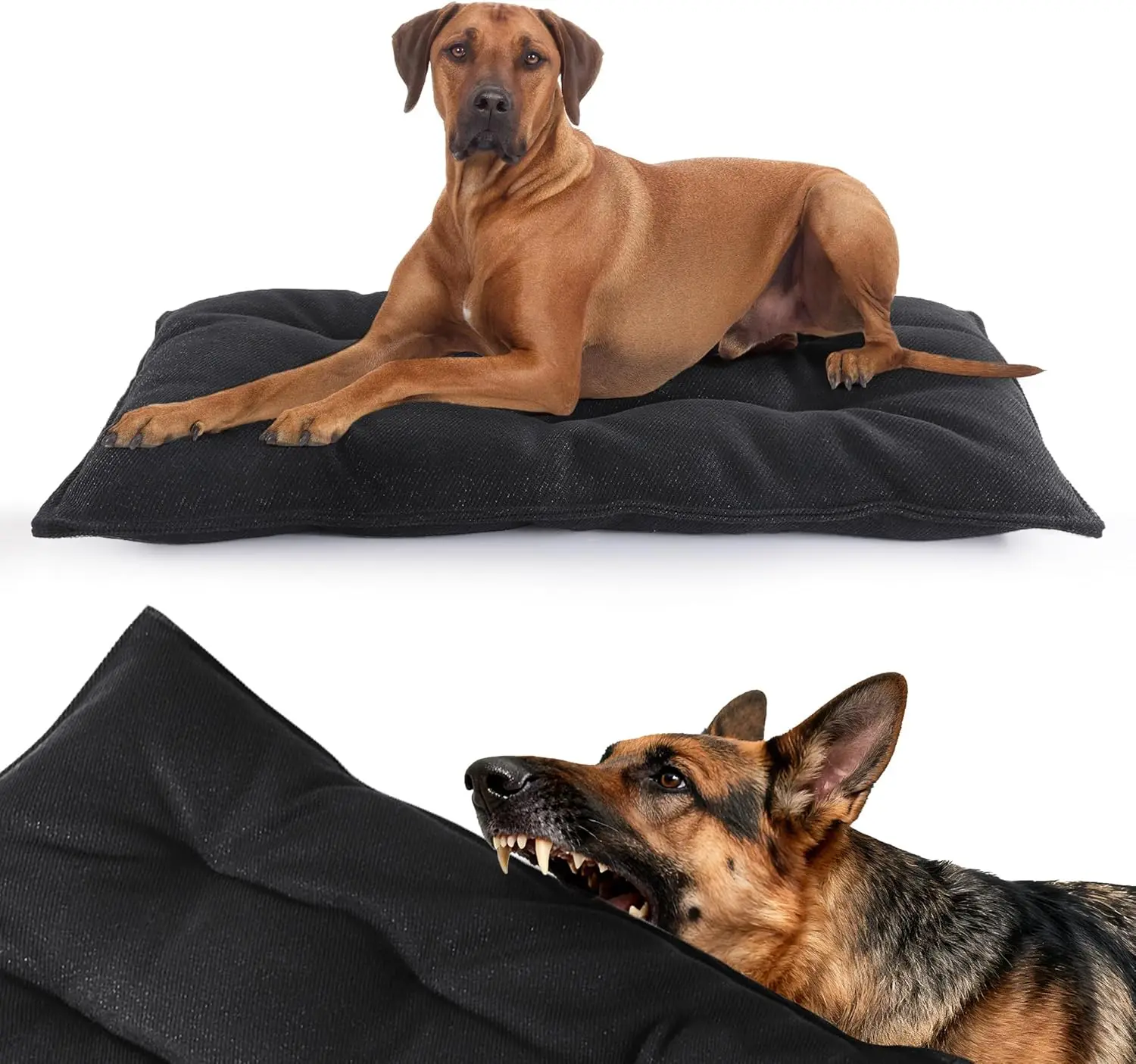 

Chew Proof Indestructible Dog Bed, Durable Washable Crate Pad, Black XL 28x41 in