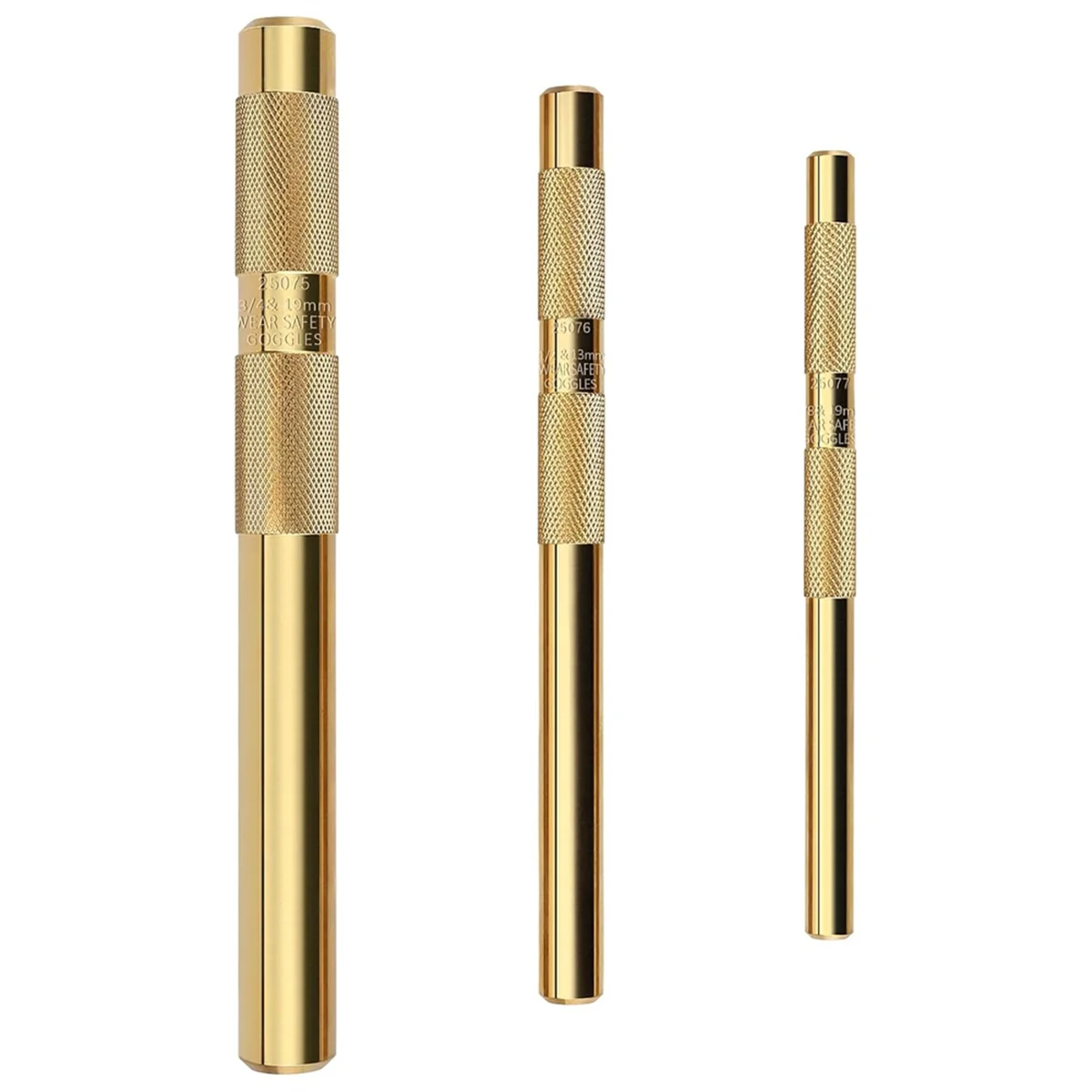 L33A_3Pcs 61360 Knurled Brass Drift Punch Set,Hand Tool Punches Tools 25077 3/4Inch 25076 1/2Inch 25075 3/8Inch Drift Punch