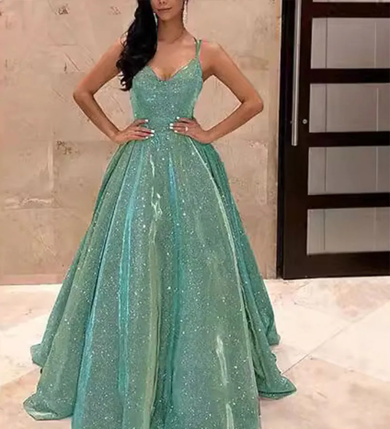 Abito lungo da donna con scollo a V estivo con cinturino sexy Abito lungo elegante senza maniche con scollo all'americana da sera con corsetto Abiti maxi da festa Abiti femminili