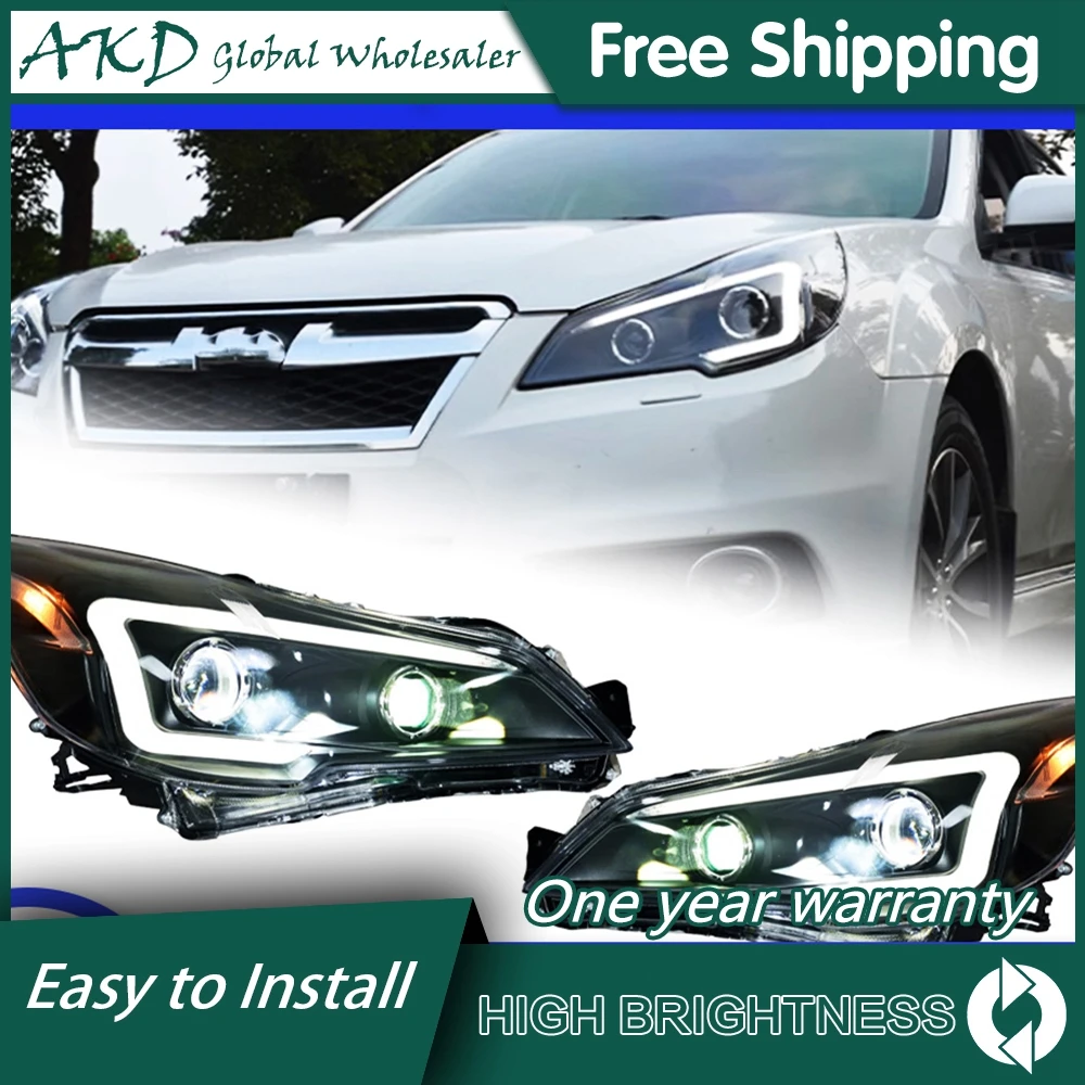 Car For Subaru Outback 2010-2016 Headlights DRL Hella 12V LED H7 Bi Xenon Bulbs Fog Lights Hella Car Accessory Legacy Head Lamp