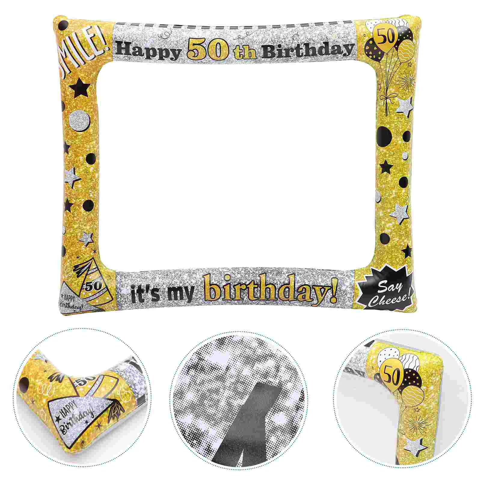 

Birthday Inflatable Photo Frame Selfie Supplies Party Prop Handheld Pvc Props