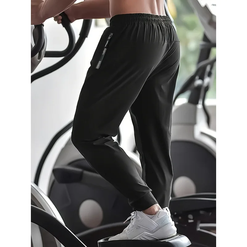 Man Baggy Pants Men's Ice Silk Trousers Running Fitness Football Summer Gift New Fishing Jogger Jogging Tracksuit Black Joggers image 2