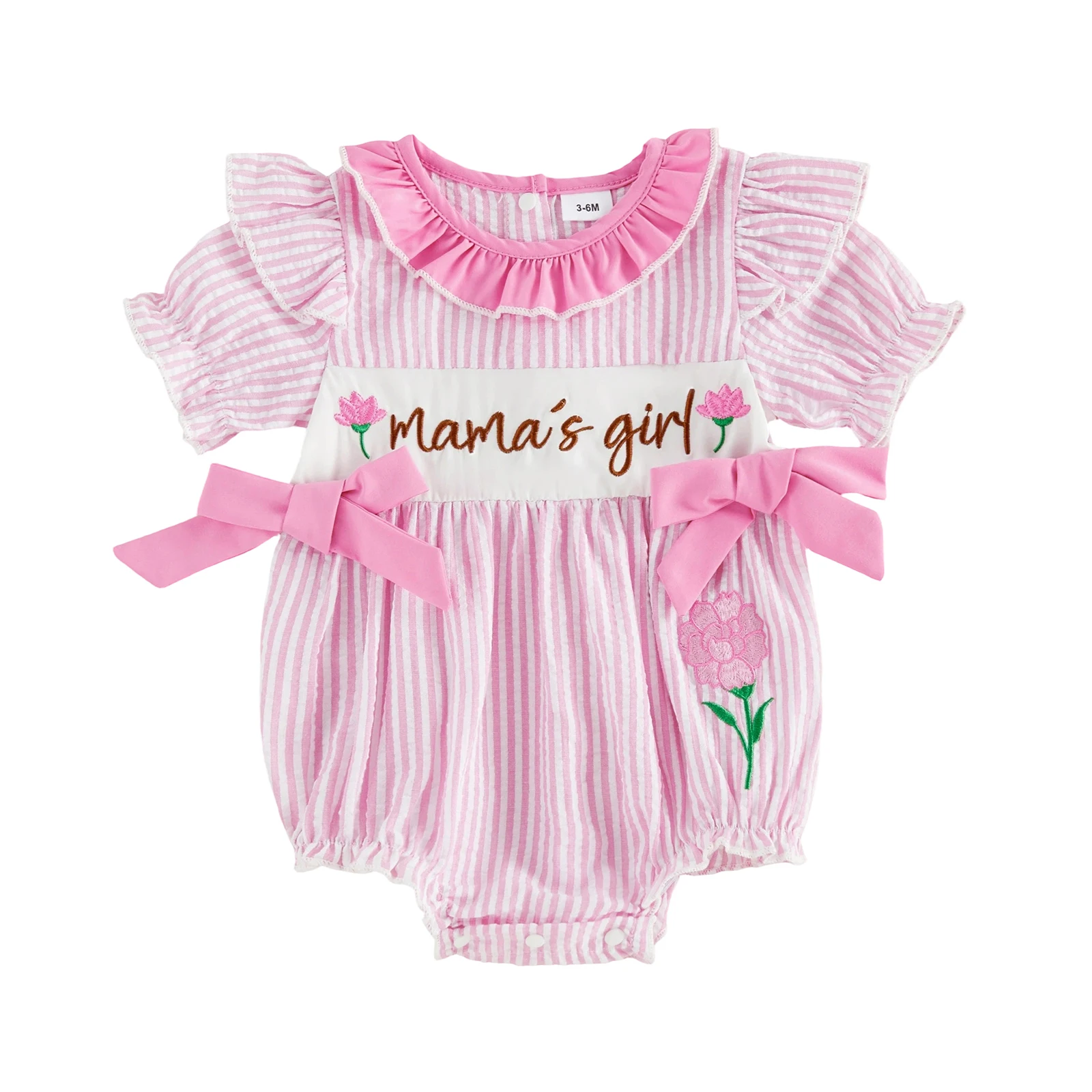 

Комбинезон без рукавов с цветочным принтом для маленьких девочек, с рюшами и бантом, удобный комбинезон с круглым вырезом для лета и пляжа