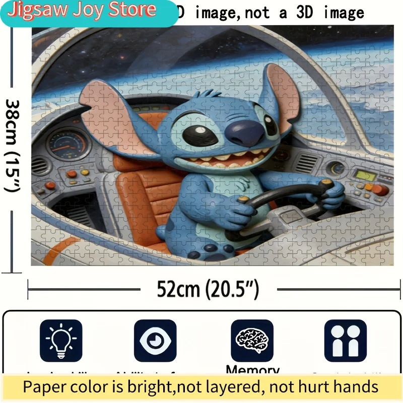 Puzzle 2D, płaskie, Disney, Stitch i Myszka Miki, odpowiednie dla dorosłych - wymagające łamigłówki, nostalgiczny prezent do biura