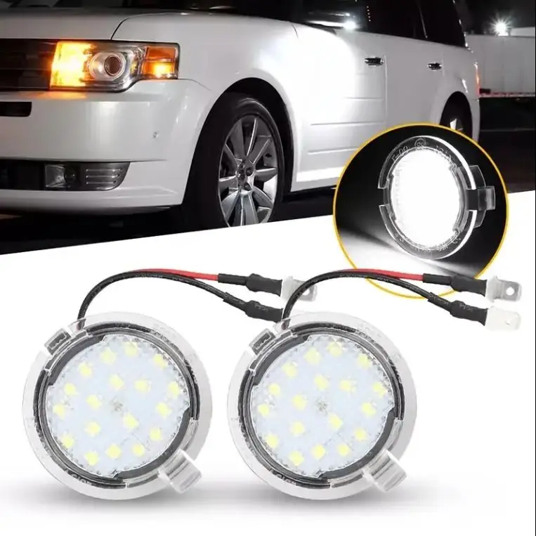 2pcs Side Mirror Puddle Light LED Lamp for Ford F150 Explorer Edge Expedition Flex Fusion Taurus X Mondeo MK5