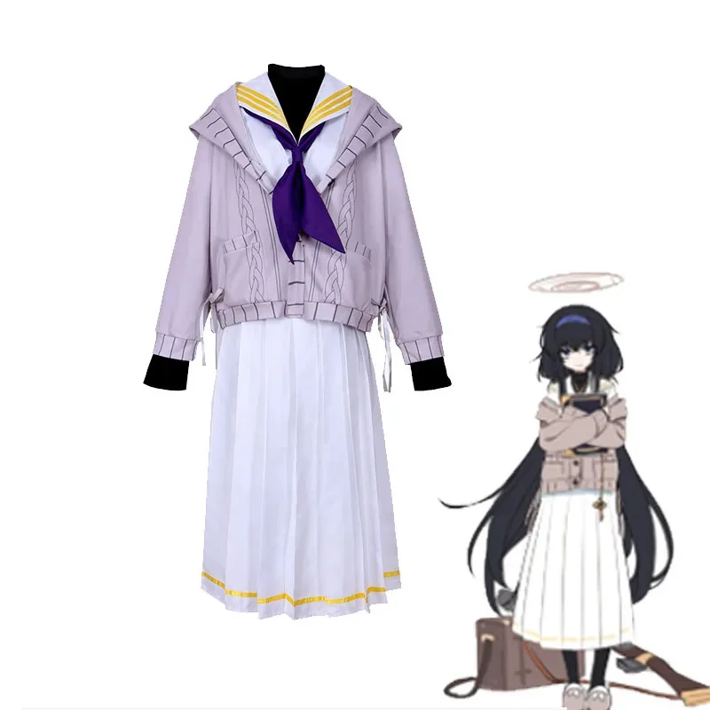 Blue Archive Yurizono Seia Cosplay Costume Wig And Uniform Set for Girls Cute Halloween Dress Clothing as Iochi Marī Kozeki Ui