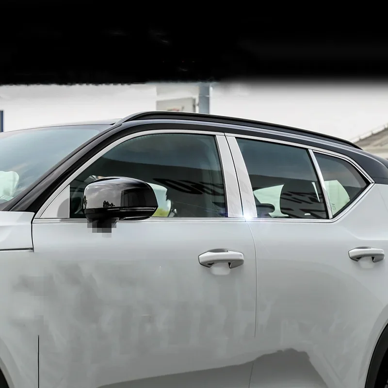 

WELKINRY For Volvo XC40 2018-2024 Stainless Steel Car Body Door Window Central Middle B C Column Pillar Post Cover Trim