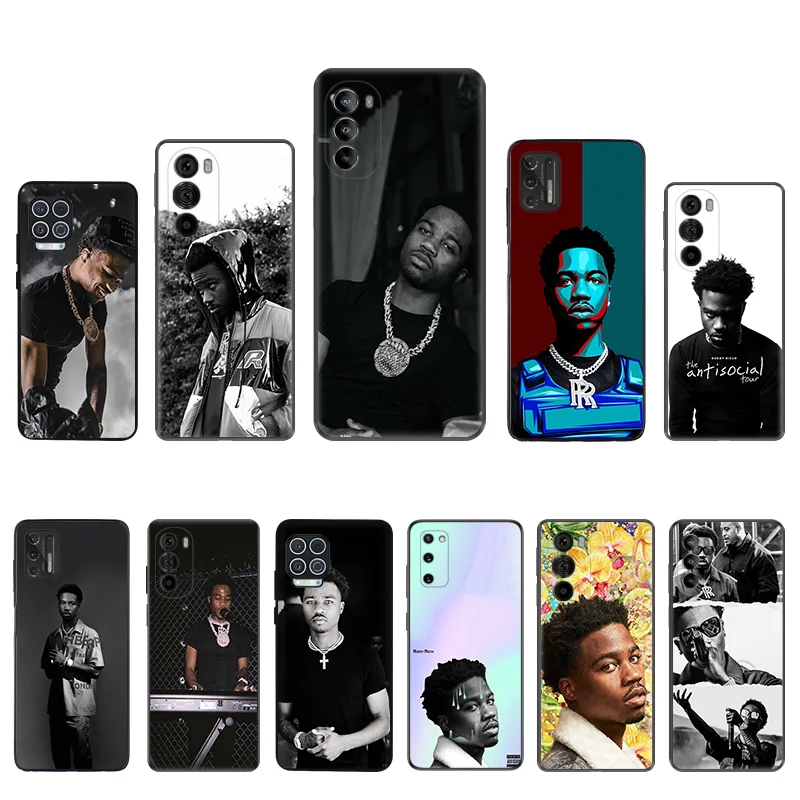 Black Soft Phone Case for Motorola G32 G50 G51 5G G60 G71 G22 G52 G72 G53 G73 G60S Moto G9 Plus Roddy Ricch Cover