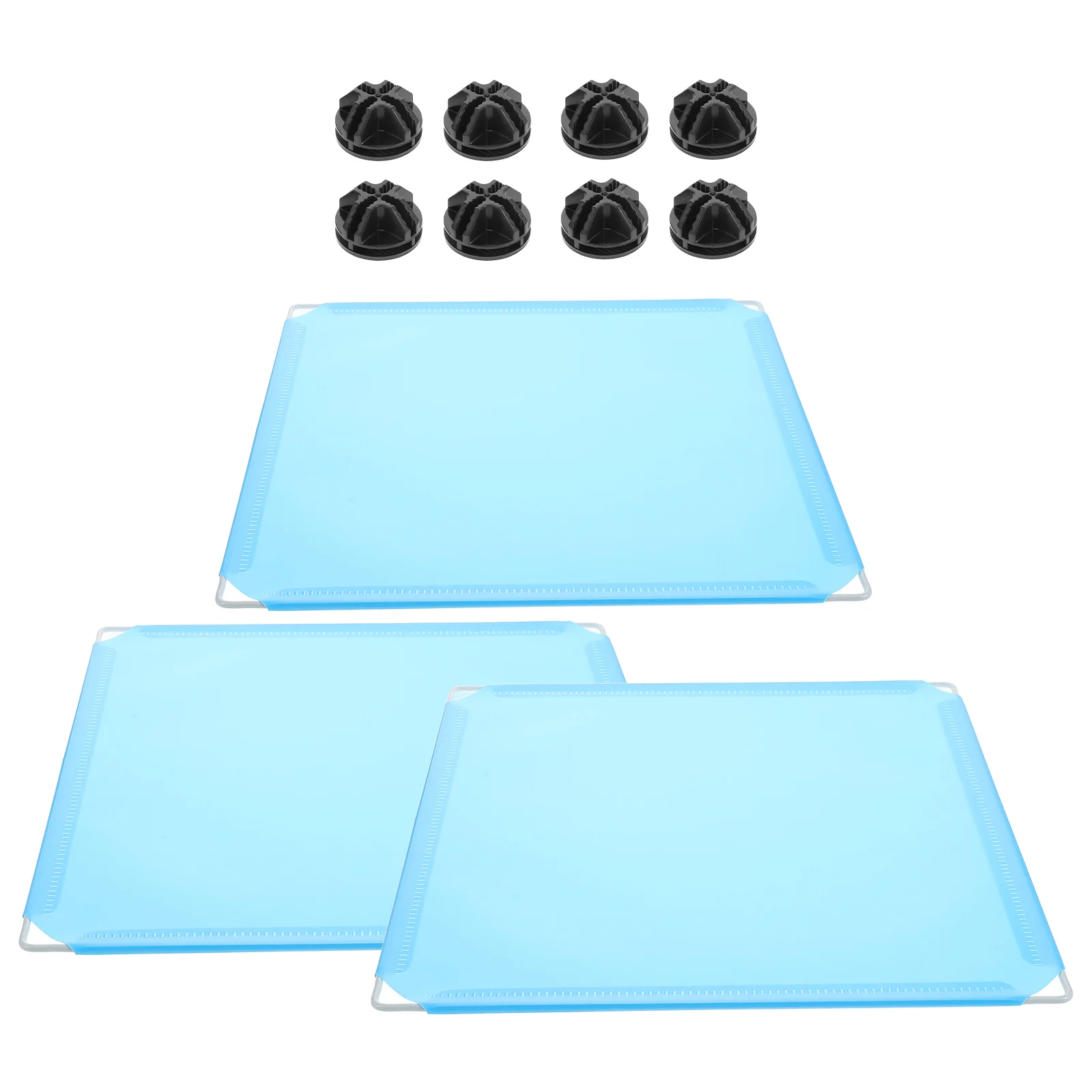 

3pcs Litter Box Enclosure Enclosure Splash Guard Large Blue Pattern Black Clips Pet Supplies