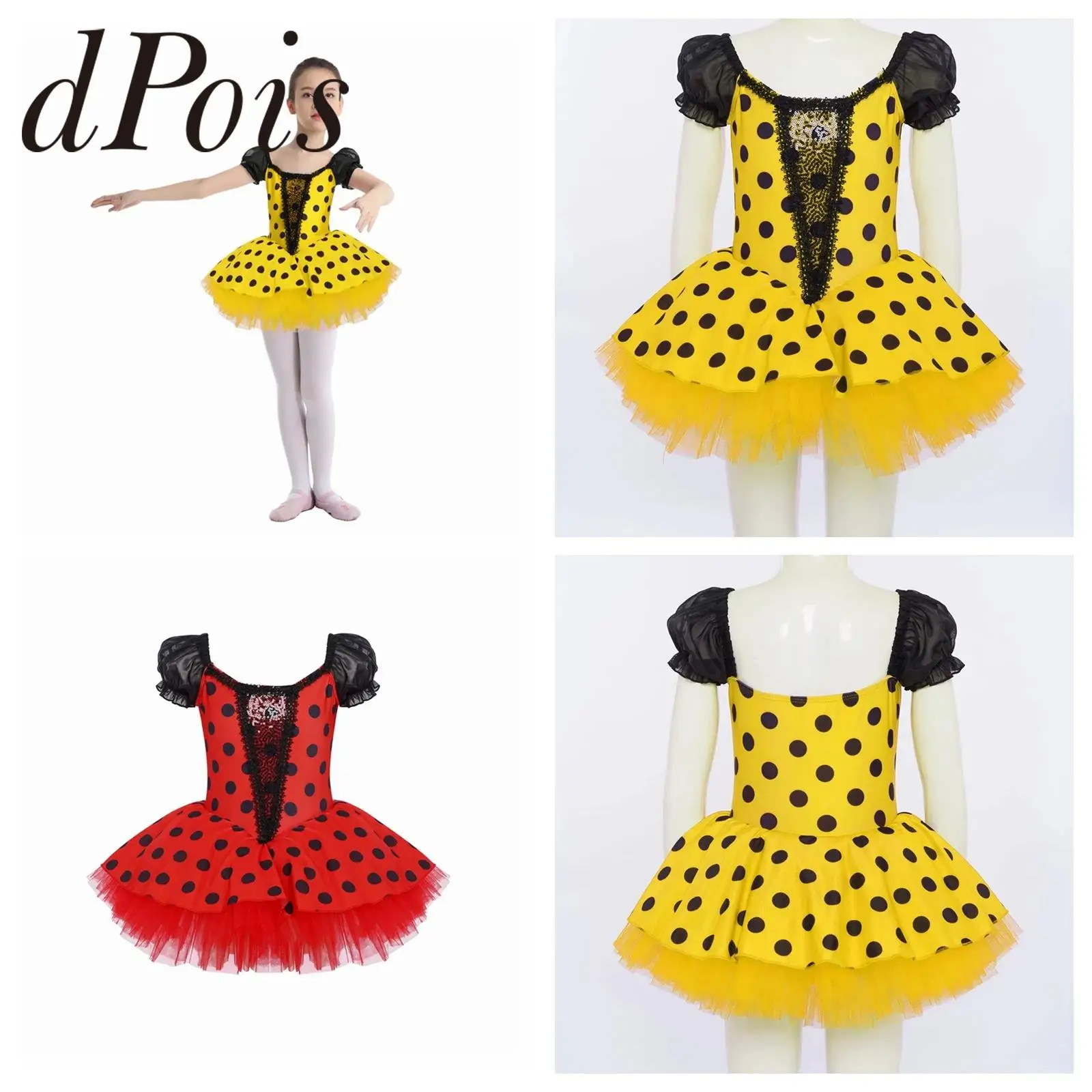 

Kids Fancy Dress Up Dots Dance Tutu Girls Stage Show Performance Party Carnival Halloween Costume Children Fairy Cosplay Dress
