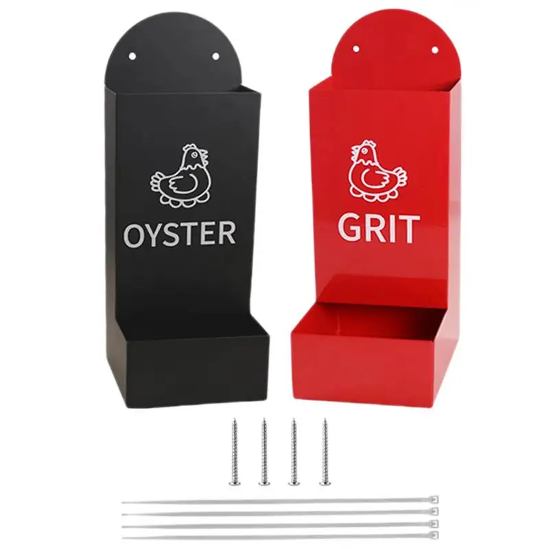 

Oyster Shell Feeder for Chickens Set of 2 Oyster Shell and Grit Feeders Poultry Feeding Equipment Pet Supplies Coop Accessories