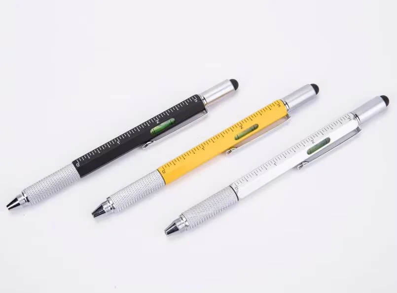 

[ Free Logo 1 color] New Metal Stylus Multifunction 6 in1 Level Screwdriver Tool Pen,Best For Company Logo