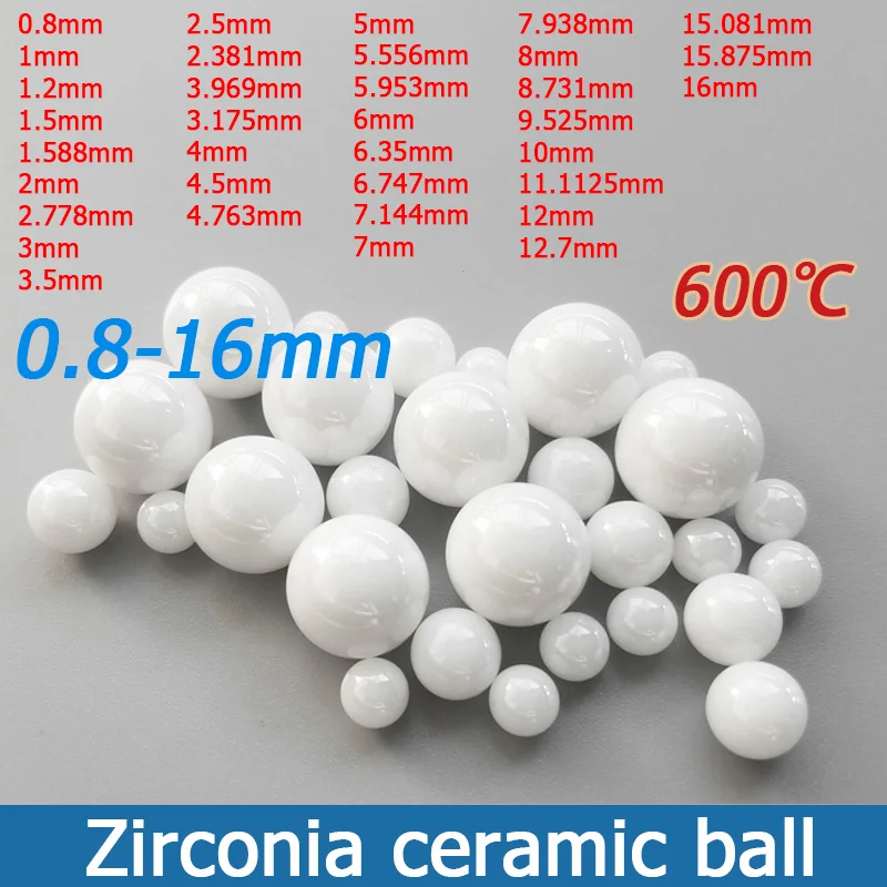 

1/10/50pcs Zirconia Ceramic Ball Dia 0.8mm 1.2 1.5 1.588 3.5-16mm G10 Precision ZrO2 Ceramic Bearing Ball Smooth Round Ball Bead