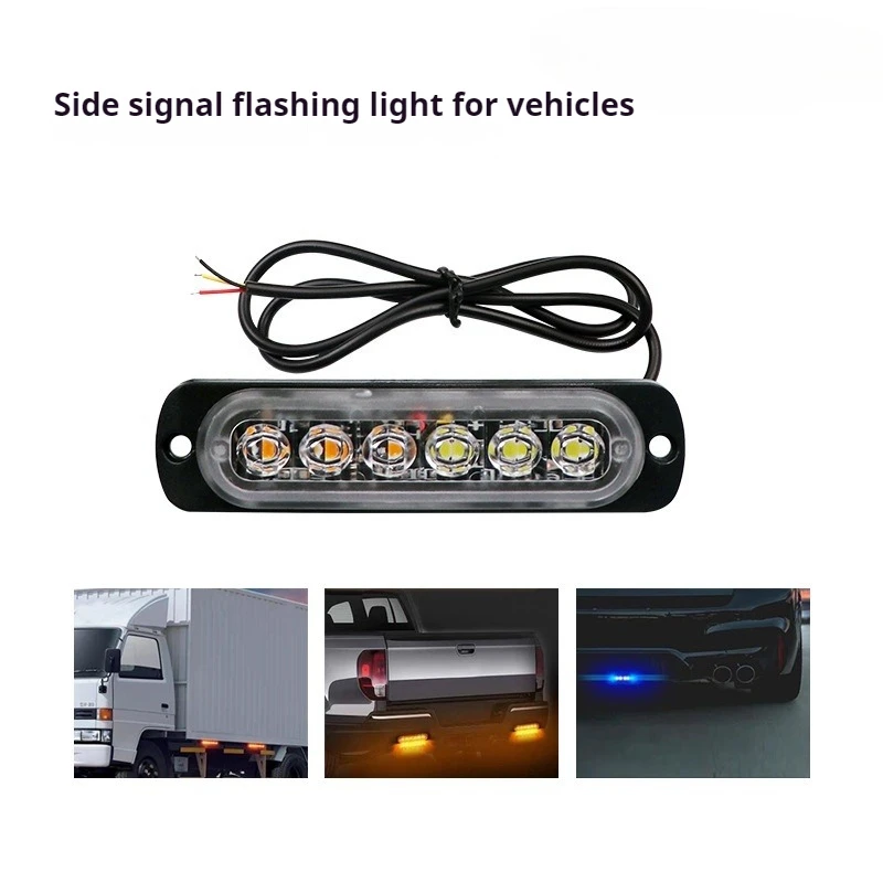 

6 LED Strobe Lights Emergency Flashing Beacon Warning Light 12V 24V Stroboscopes For Auto DRL Car Truck Police Amber Red Blue
