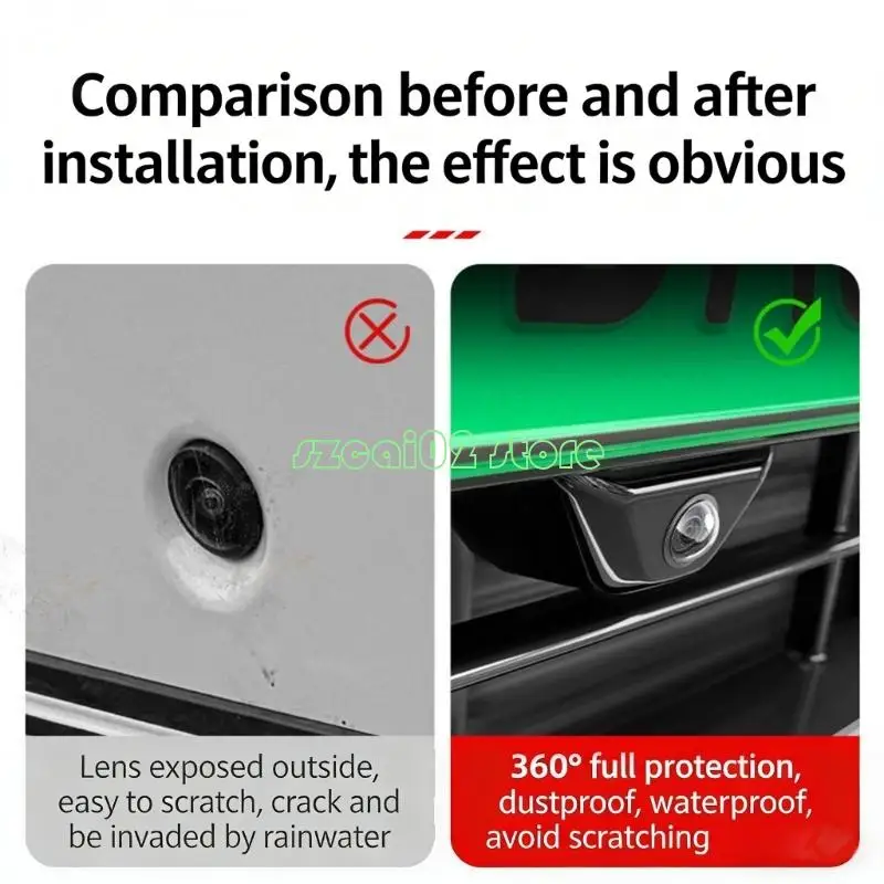 400B Clear Car Reverse Camera Protective Cover Universal Rear View Backup Camera Cover For Most Vehicles
