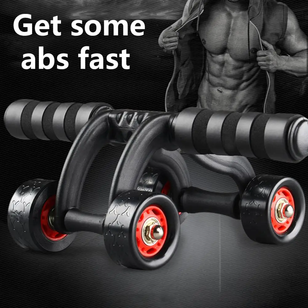 Ab Wheel Roller Stable Ab Training Wheel Simple Operation Strong Grip  Useful Indoor Outdoor 4-Wheeled Ab Muscle Wheel