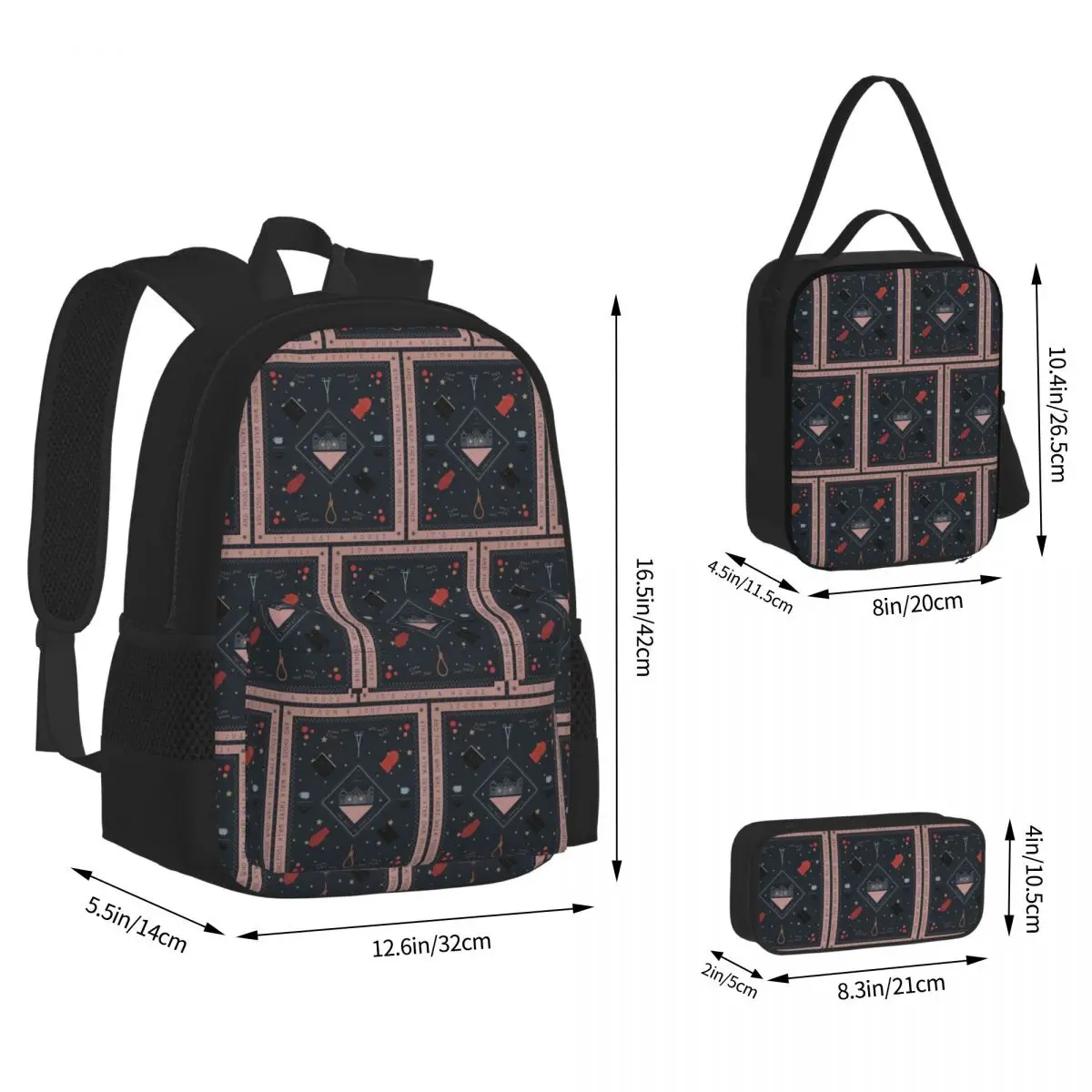 The Haunting Of Hill House Backpacks Boys Girls Bookbag School Bags Kids Rucksack Lunch Bag Pen Bag Three-Piece Set