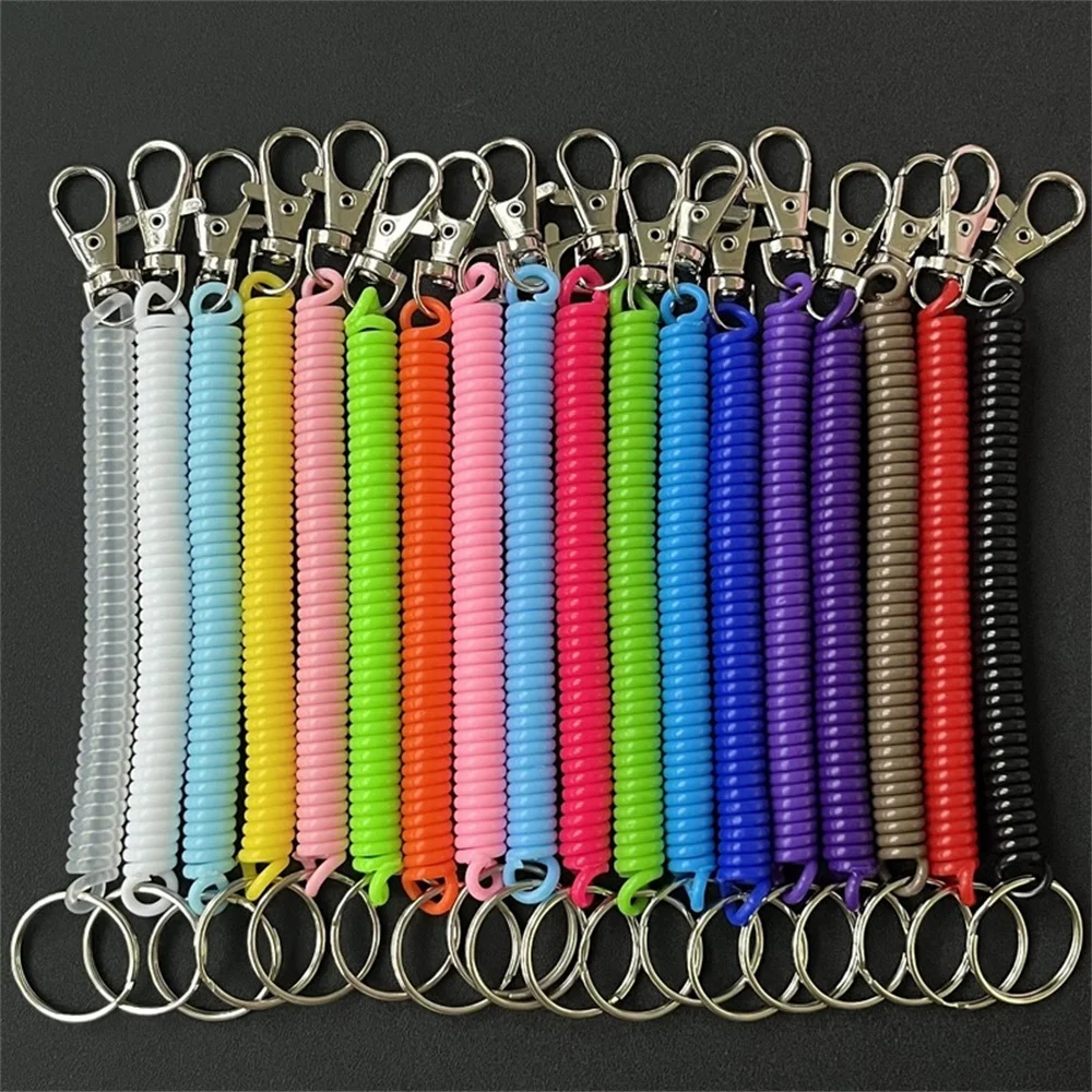 Colorful Plastic Spiral Tension Chain Keychain Set