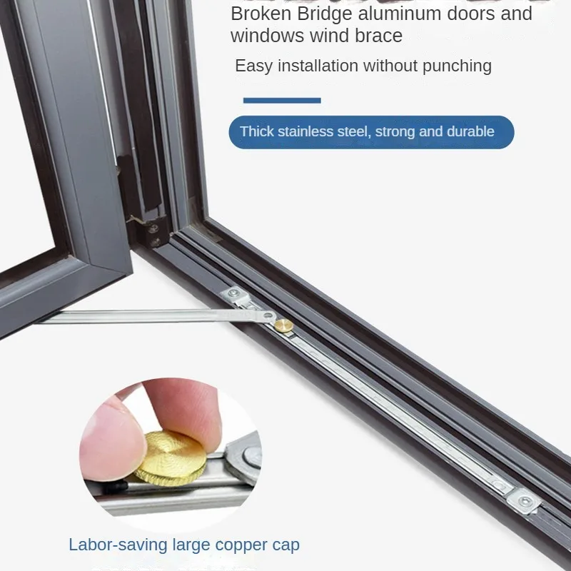 Stainless Steel Broken Bridge Aluminum Window Sliding Wind Bracing Limiter Inside Two-link Angle Controller Window Wind Support