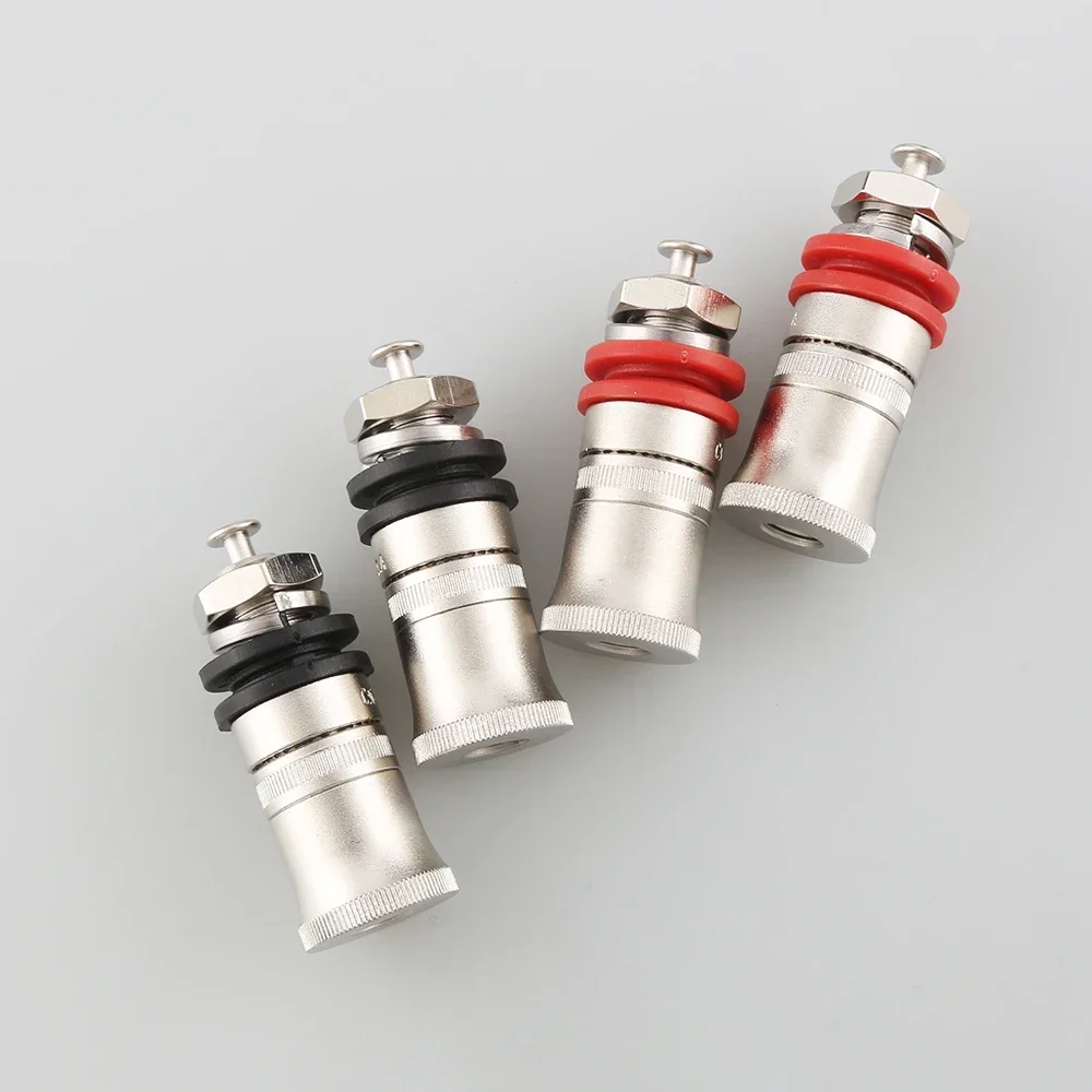 2Pcs Premium Rhodium Plated Binding Posts, Hi-End Audiophile Banana Jack Socket for Speaker & Amplifier Audio DIY Build