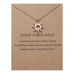 Alloy for Sun Pendant Necklace Simple Ladies Clavicle Chain Necklaces Summer Jewelry Birthday Gift for Friends