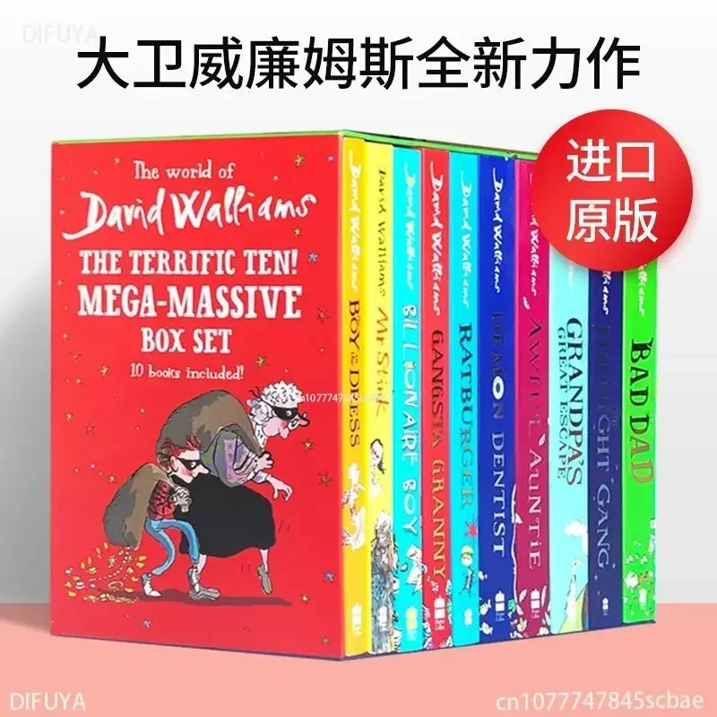 10 Books Box Set English Children'S Novels David Walliams David Juvenile Humorous Growth Novels Kids Reading Story Chapter Book