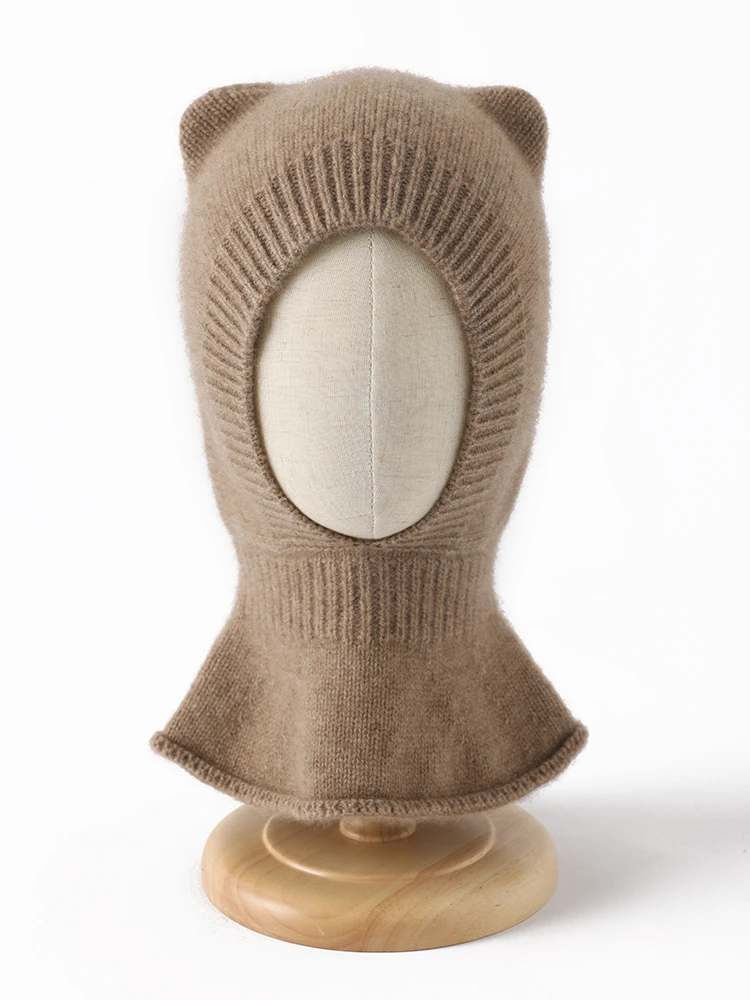 

Шапка-балаклава из 100% кашемира для малышей с ушками медведя и шарфом, мягкая, теплая, роскошная, зимняя, для мальчиков и девочек 10 месяцев - 5 лет