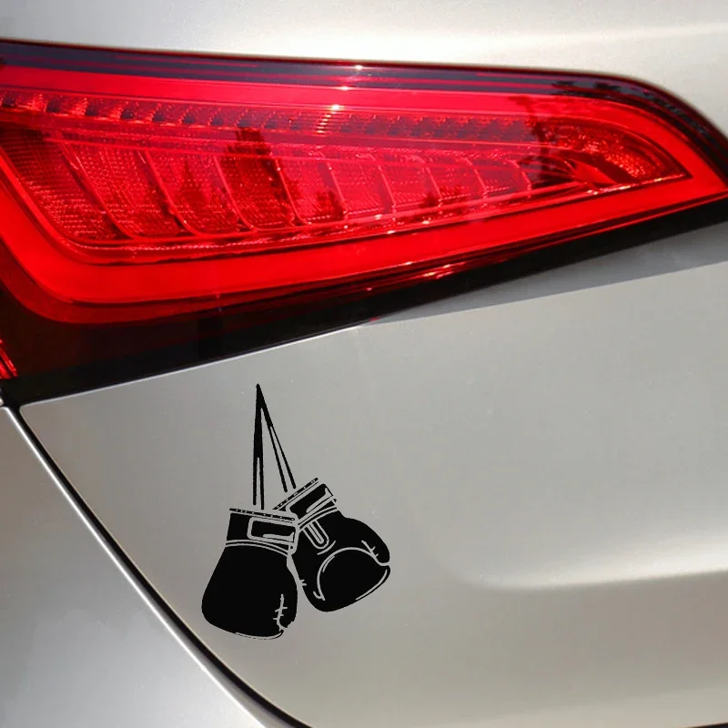 1Pc 2D Flat Boxing Gloves Vinyl Sticker, Waterproof UV‑Resistant Decal for Car Body Cover Scratches Decor, Holiday Gift
