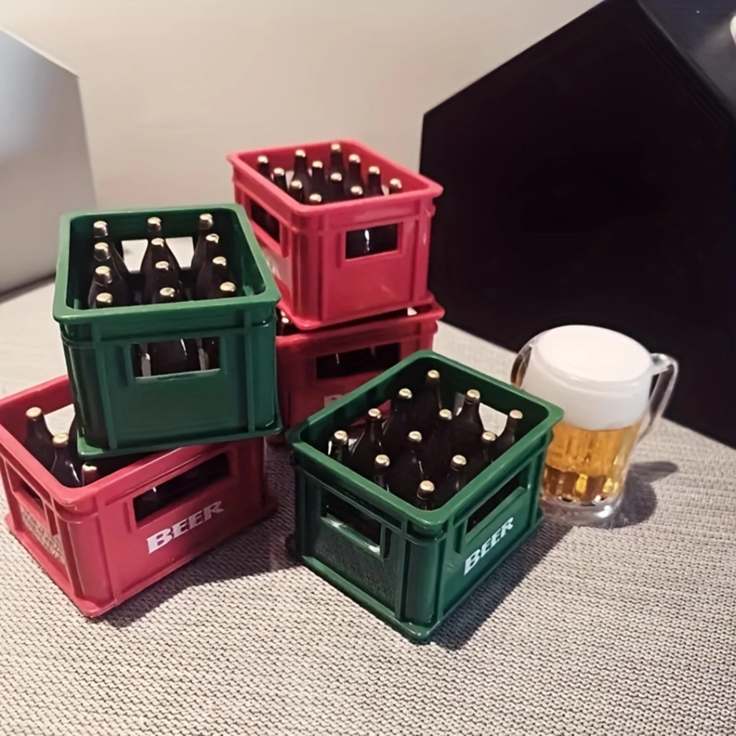 1 шт., мини-открывалка для бутылок вина, открывалка для бутылок для пива, газированной воды, милая открывалка для бутылок в форме винного ящика, мини-холодильник для вина St