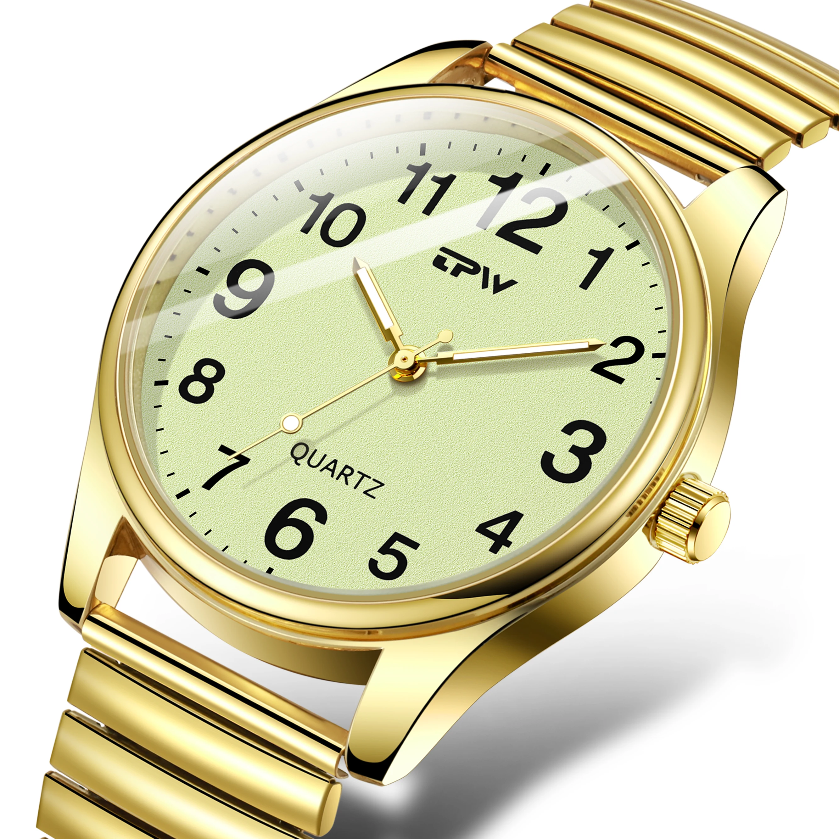 

Водонепроницаемые светящиеся кварцевые часы с большими цифрами и эластичным ремешком, удобные наручные часы для пожилых мужчин и женщин, подарок родителям