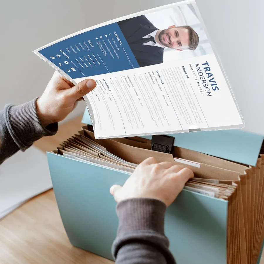 12 verpakkingen Rechts formaat Doorzichtige projectpothoezen 9 x 14,5 LType Plastic mappen Project Poly Documenthoezen Project Jat-hoezen f