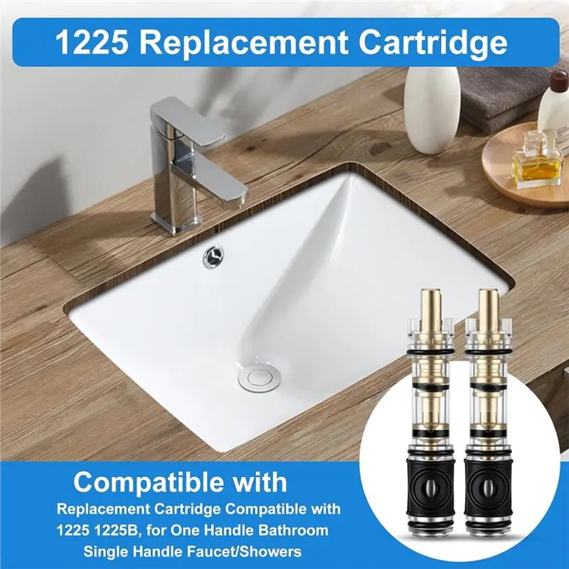 

Сменные картриджи N96R для смесителей Moen 1225, 1225B (2 шт.) с двойным уплотнением — картриджи для однорычажных смесителей для умывальников и ванных комнат