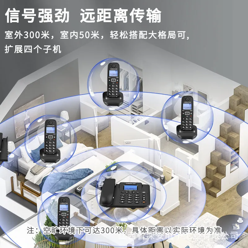 W128 Cordless Mother and Child Phone Home Business Office Landline Caller ID Internal Toll Free