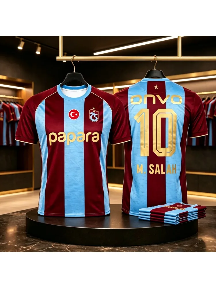 2026 Trabzonspor Salah 10 #   Fußballtrikot für Herren, Sommer, Neu, 3D-Druck, Sport, Fußball, Atmungsaktiv, Schnelltrocknend, Familien- und Kinder-T-Shirts