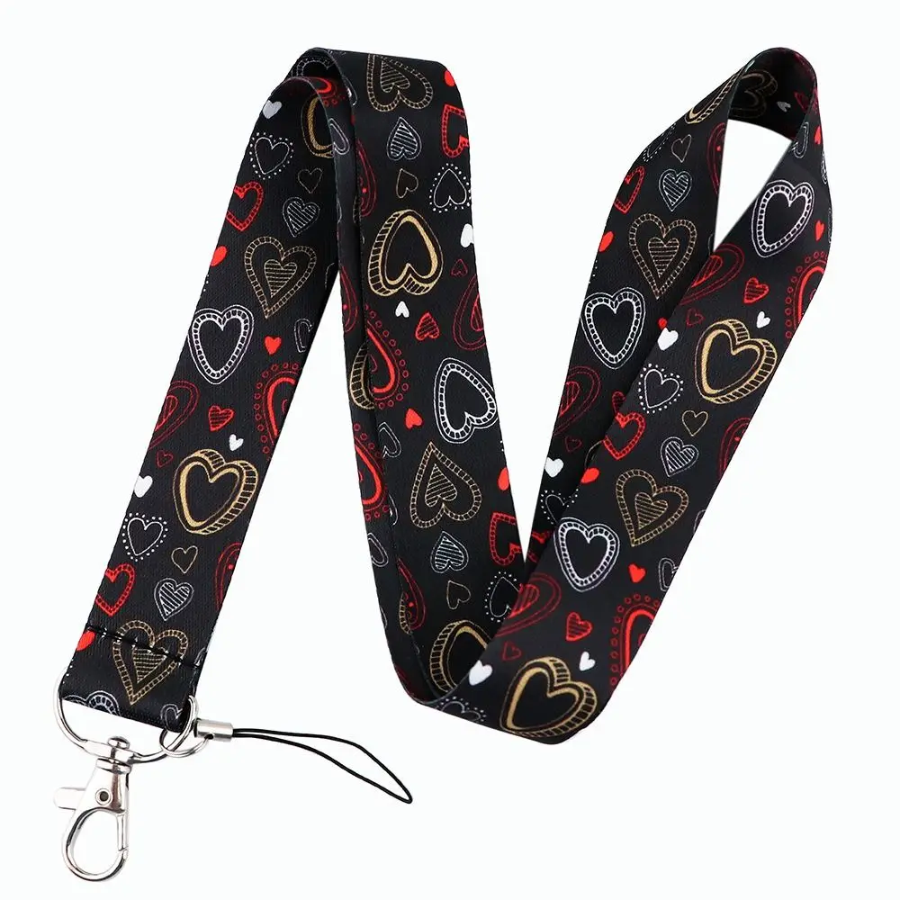 

Portable Long Strap Phone Anti-loss Belt Anti-loss Wide Phone Neck Strap Art Love Heart Mobile Phone Charm ID Credit Card